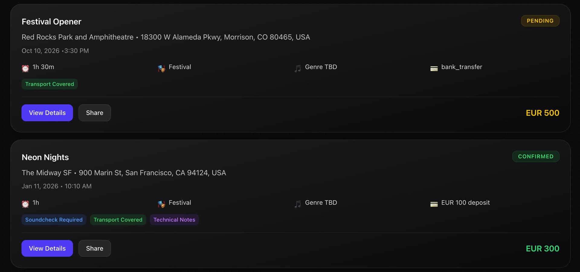 BoothPass Booking Overview